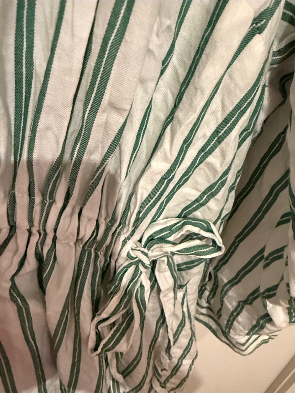 Universal Thread Green and White Striped Long-Sleeve Button-Front Maxi Dress - Picture 3 of 6